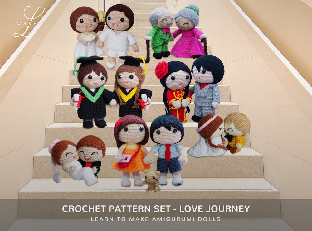 Love Journey amigurumi pattern set 