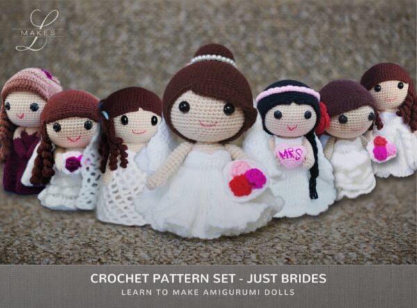 Amigurumi style bride pattern set
