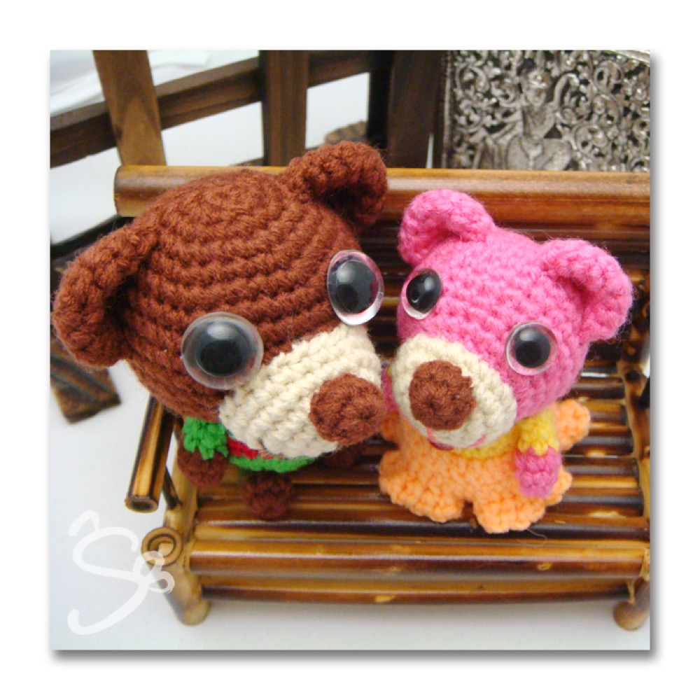 zoo animals crochet pattern - father-daughter bears
