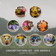 zoo animals crochet pattern pack