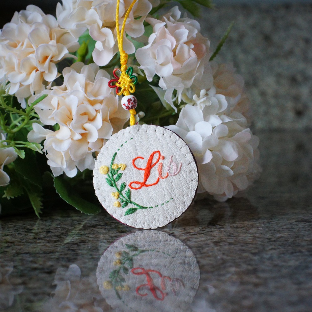 embroidered hanging charm - rebirth
