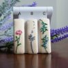floral embroidered hair clips