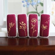 vintage inspired embroidered hair clips