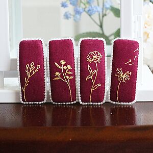 vintage inspired embroidered hair clips
