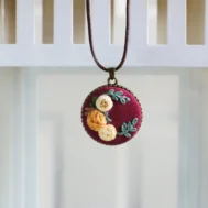 orange roses pendant necklace