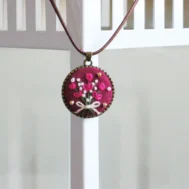 embroidered bouquet pendant