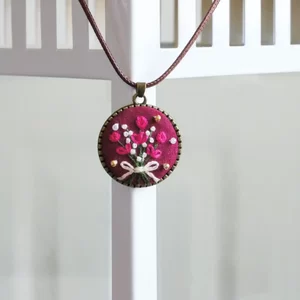 embroidered bouquet pendant