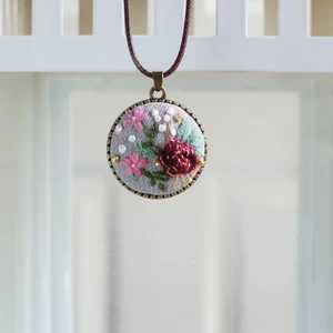 rose floral pendant embroidery