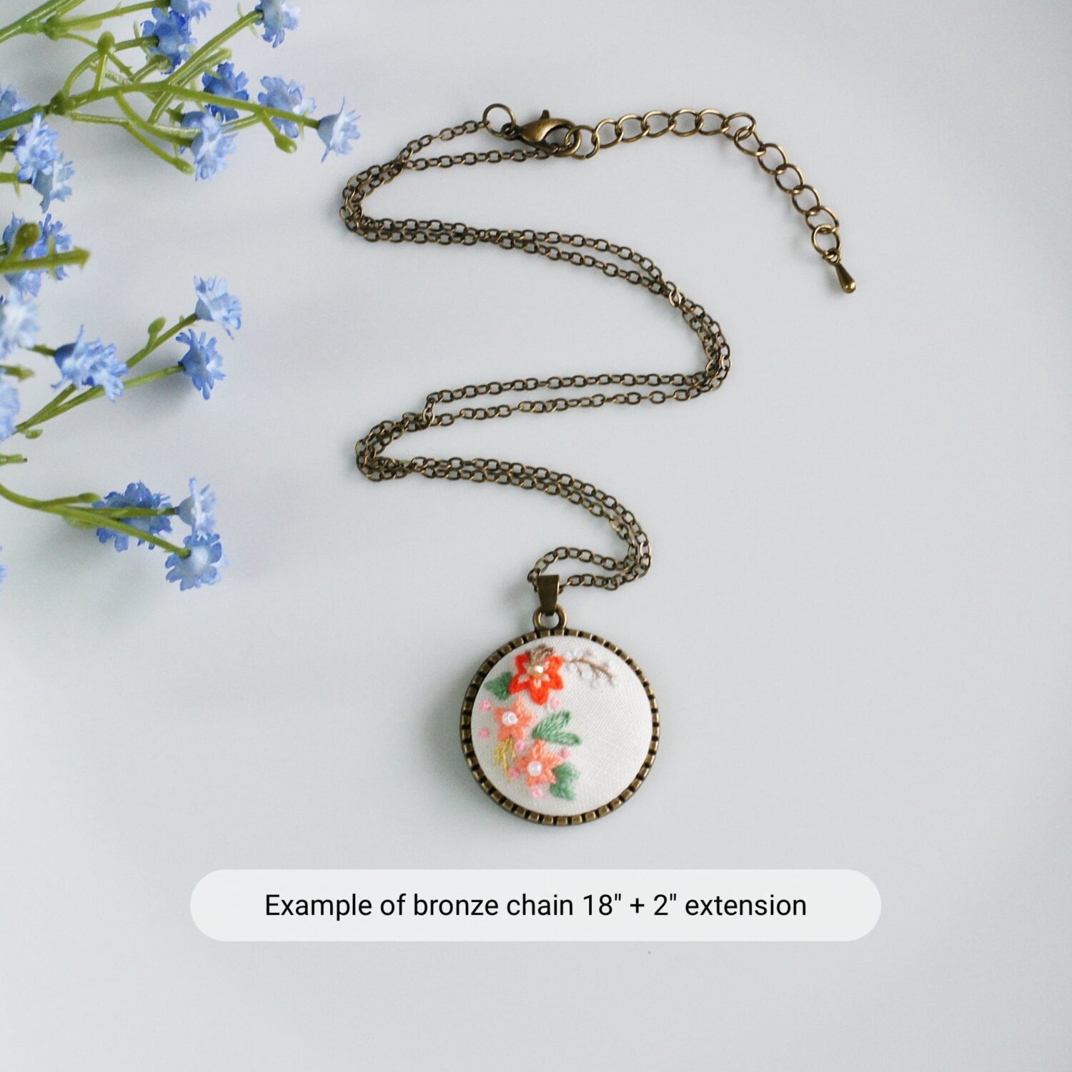 Embroidery Pendant Necklace Options