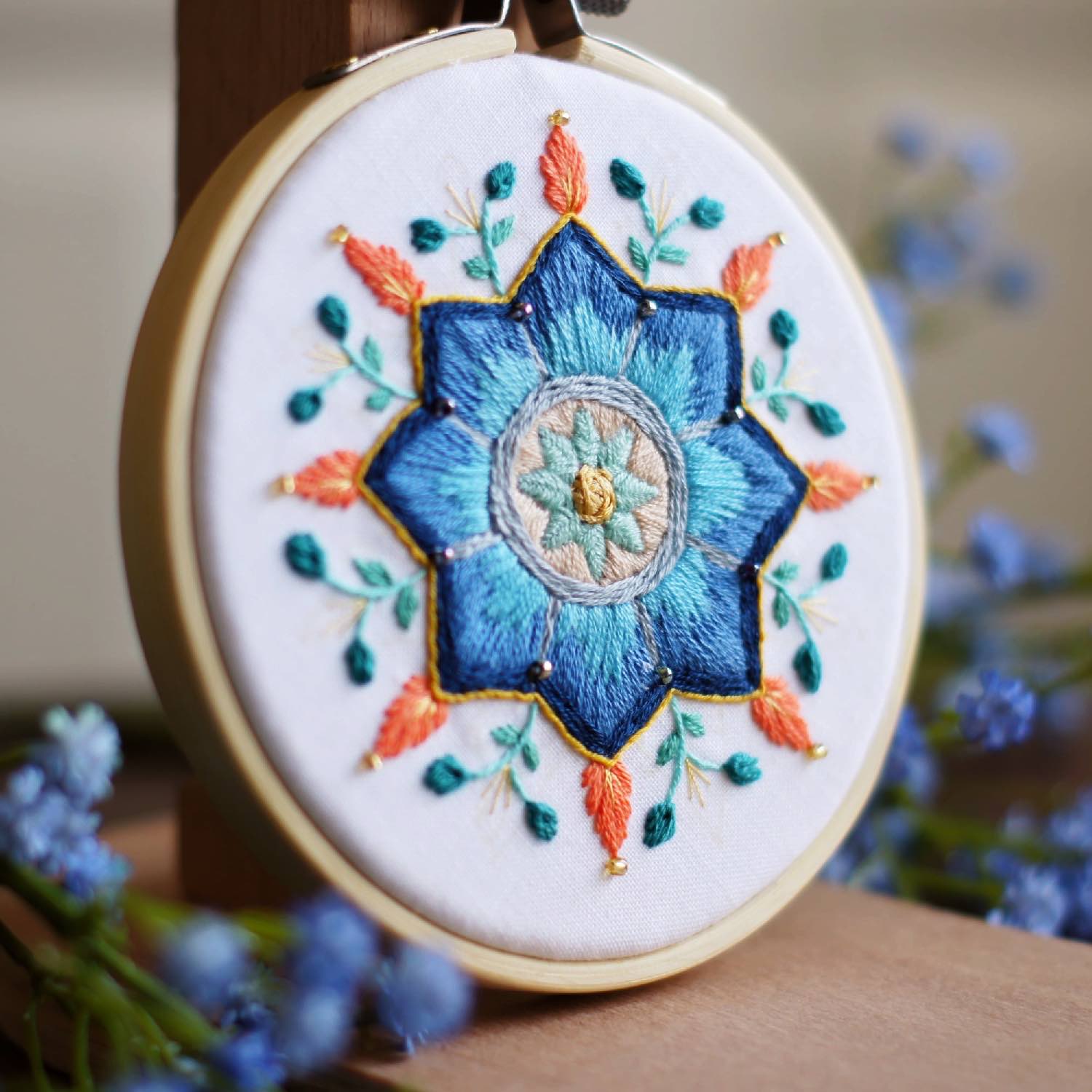 embroidery wall art - stellar harmony