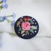 embroidery floral brooch pin