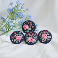 embroidery floral brooch pin
