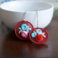 embroidered earrings
