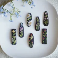 embroidered hair clips