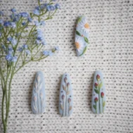 embroidered hair clips