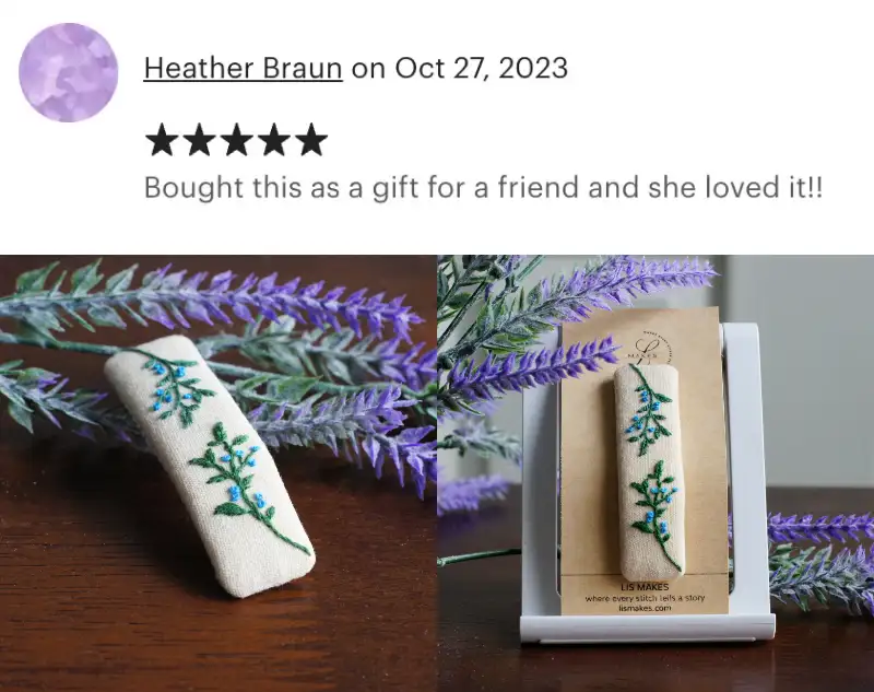 Verified reviews on Etsy