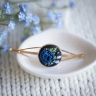 embroidered hair clips