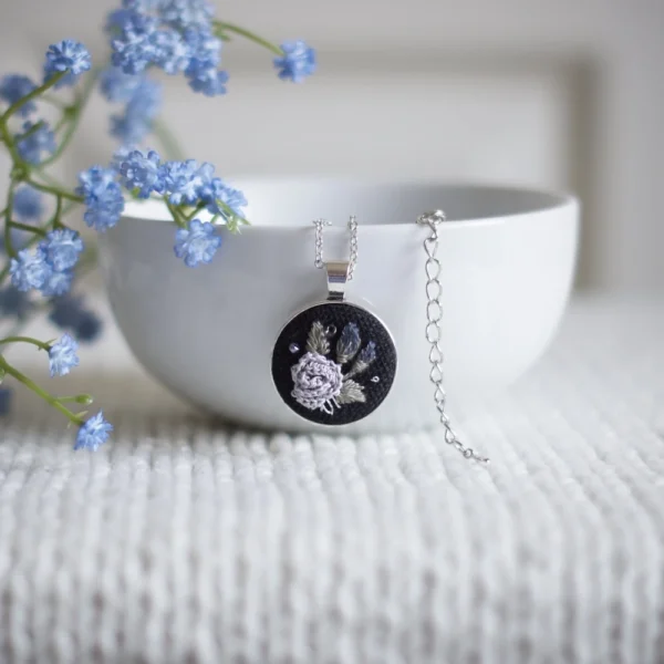 embroidered pendant