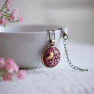 embroidered pendant