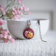 embroidered pendant