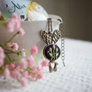 embroidered bunny pendant
