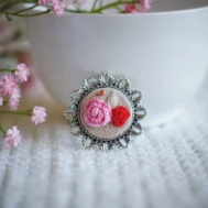embroidered brooch