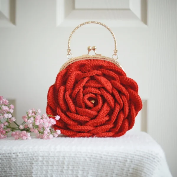 rose crochet purse