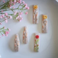 embroidered hair clips