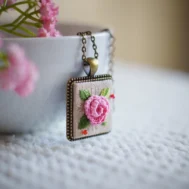 embroidered necklace