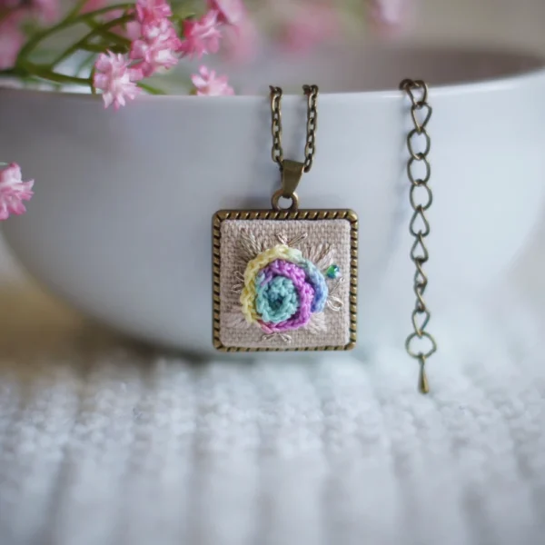embroidered necklace