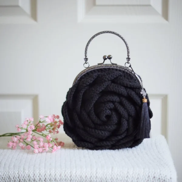 crochet rose bag