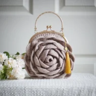 crochet rose bag