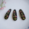 embroidered hair clips