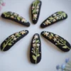 embroidered hair clips