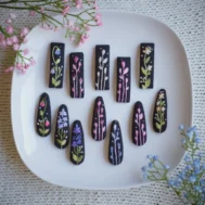 embroidered hair clips