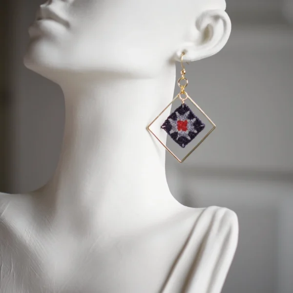 granny square earrings