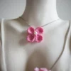 crochet flower jewelry set