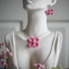 crochet flower jewelry set