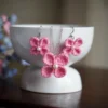 crochet flower jewelry set