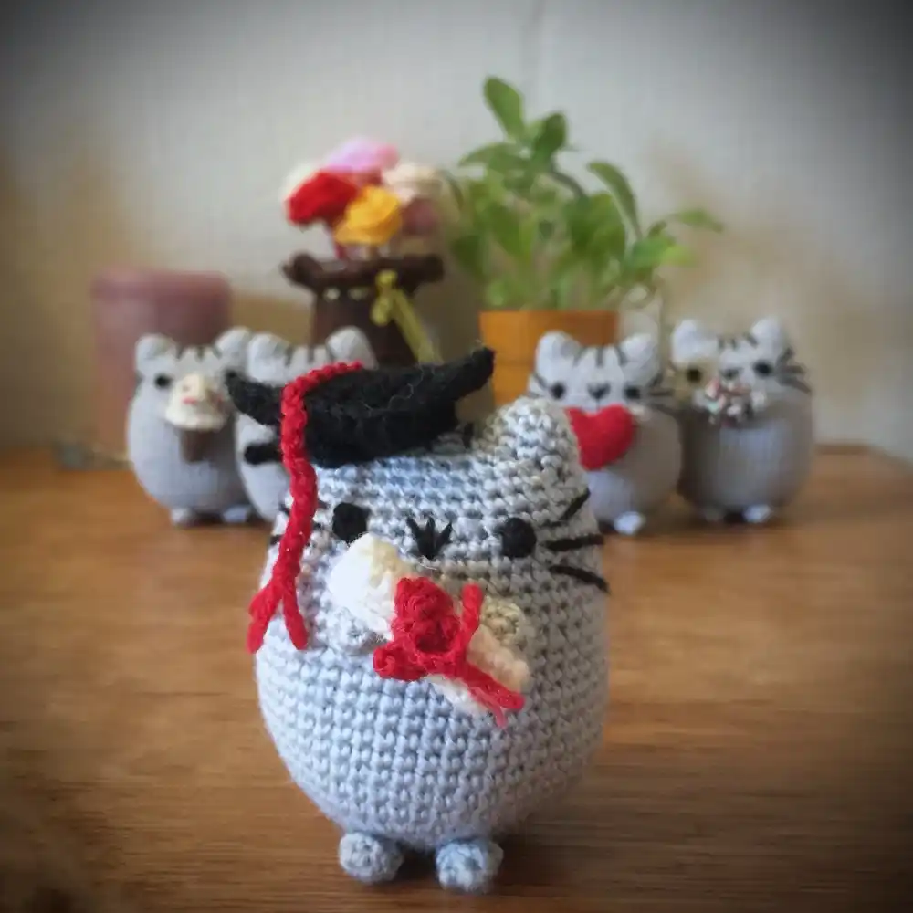 pusheen inspired crochet dolls