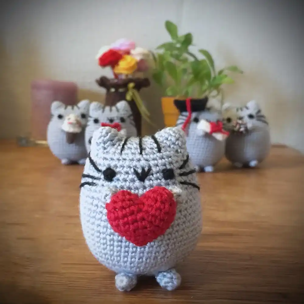 pusheen inspired crochet dolls