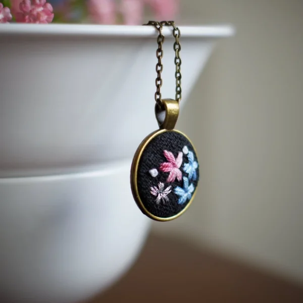 embroidered pendant