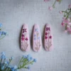 embroidered hair clips