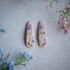 embroidered hair clips