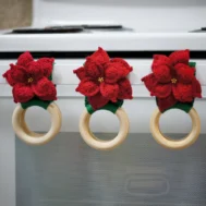 poinsettia towel holders