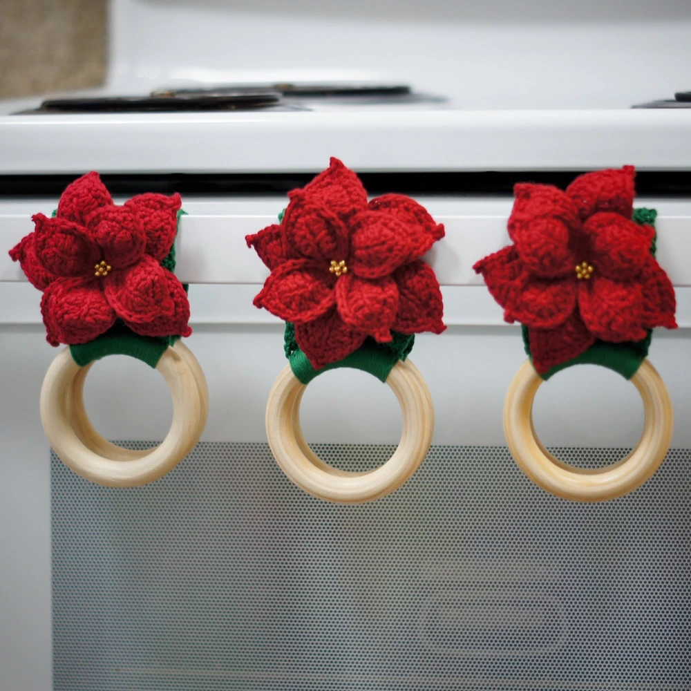 poinsettia towel holders