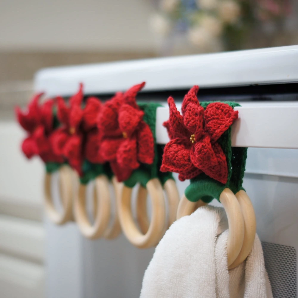 poinsettia towel holders