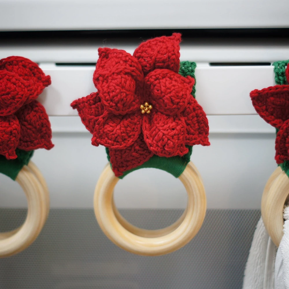 poinsettia towel holders