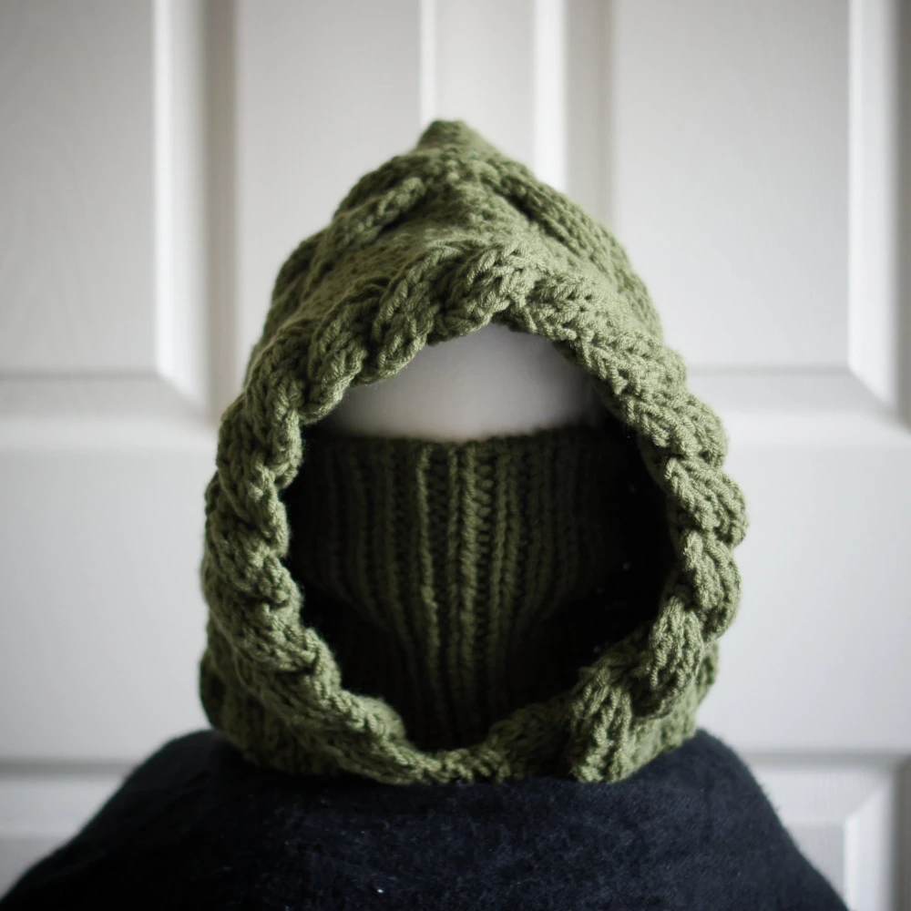 olive balaclava hood