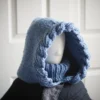 dusty blue winter hood